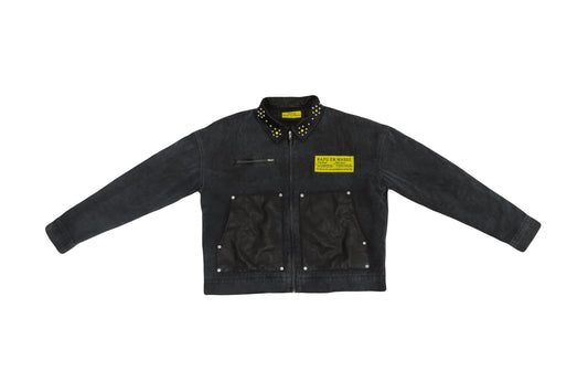 Rafu Leather Studded Worker Jacket