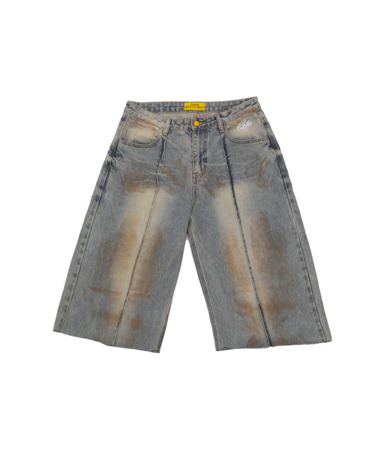 Pleated Dirty Wash Jhorts